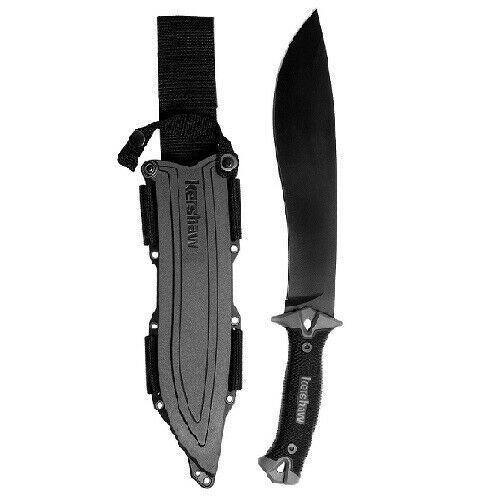 Kershaw 1077 Camp 10" Fixed Steel Blade Full Tang Machete Knife + Sheath