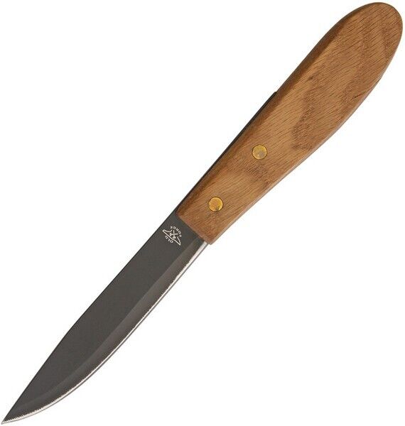 Old Forge Of005 Bushcrafter Fixed Blade Knife Black /brown Wood Handle + Sheath