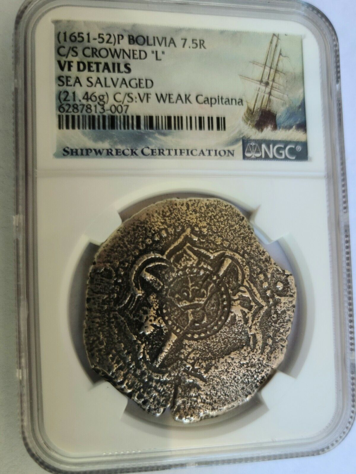 Capitana Shipwreck 8 Reale Crowned L Potosi Treasure Atocha Coin Shipwreckcoins