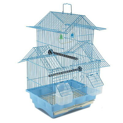 18" Small Parakeet Wire Bird Cage For Finches Canaries Hanging Travel Bird House