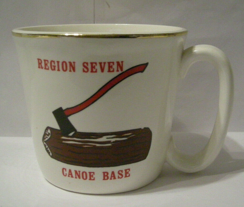 Vintage Boy Scout Bsa Mug Cup Region Seven Canoe Base 8oz