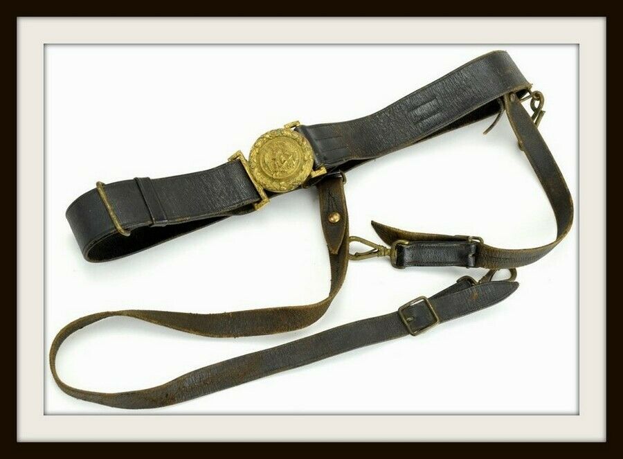 Antique American Civil War Navy Naval Officer's Sword Belt ~ English Maker Mark