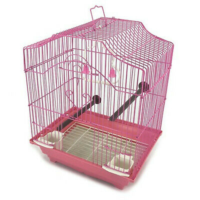 14" Small Parakeet Wire Bird Cage For Finches Canaries Hanging Travel Bird House