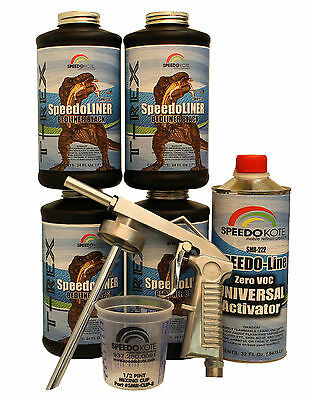 T-rex Black Spray-on Truck Bed Liner, Smr-1000-k4 Truck Bedliner W/free Gun