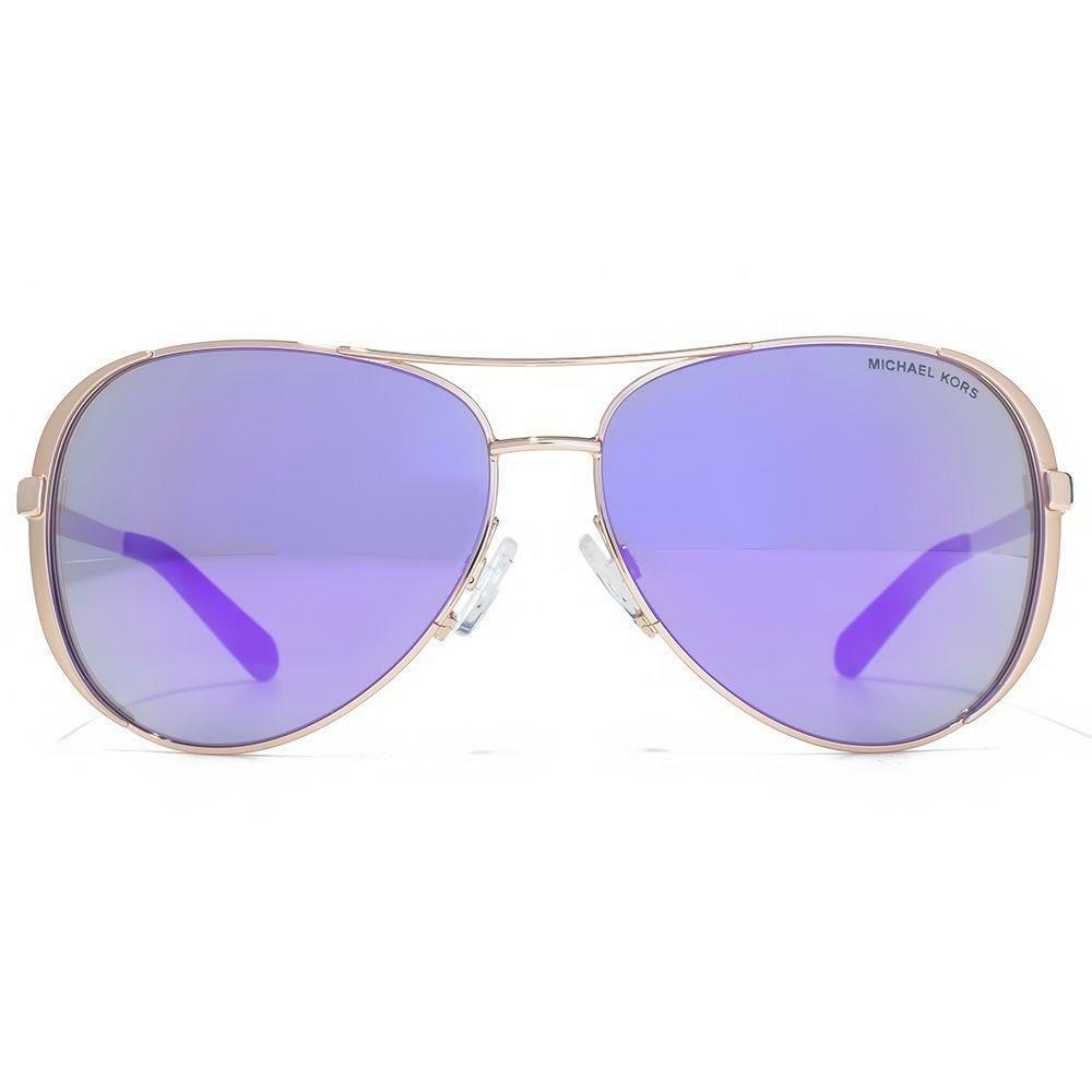 Nwt Michael Kors Sunglasses Mk 5004 10034v Rose Gold/mirrored Purple 59 Mm Nib
