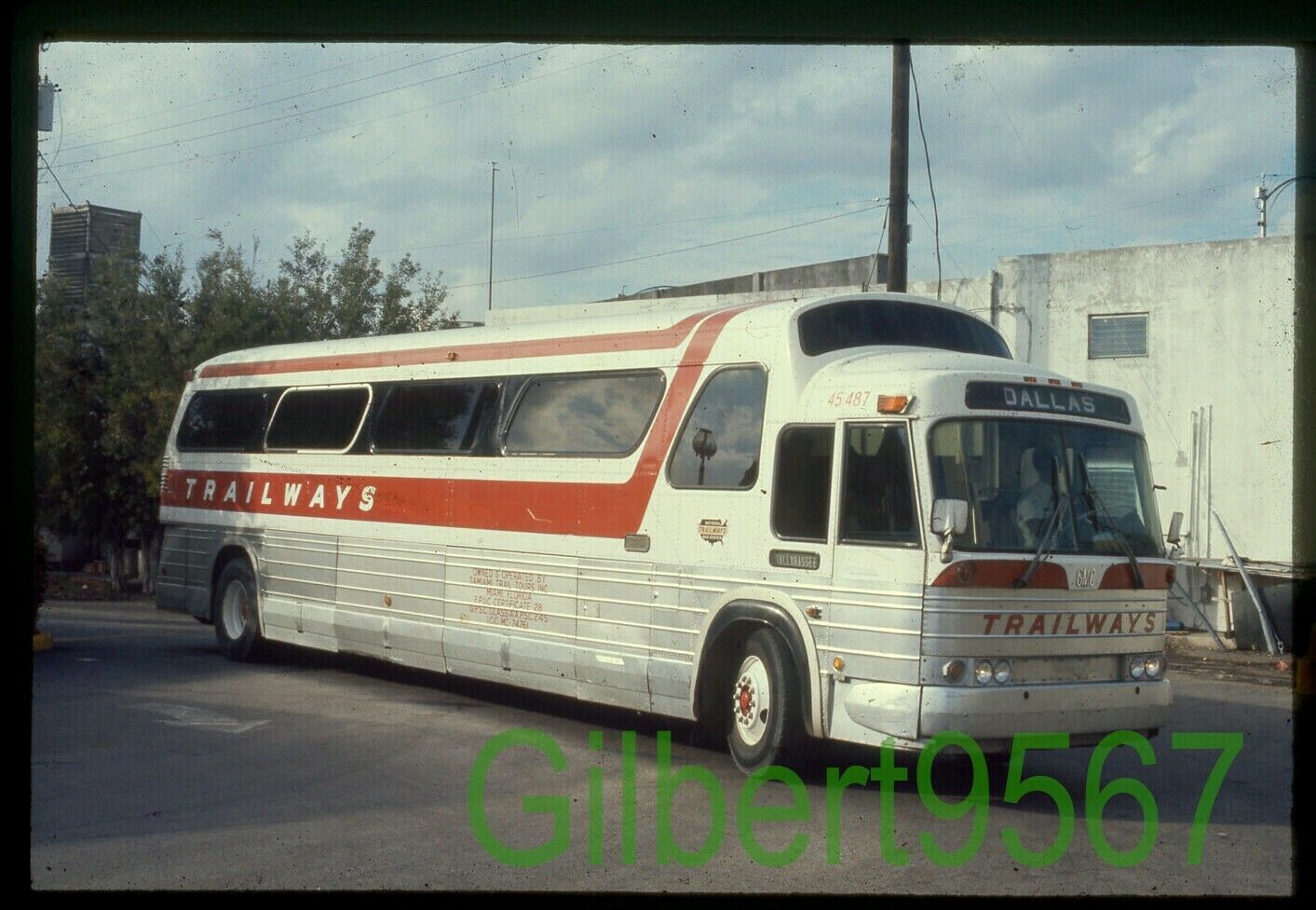 Tamiami Trailways Original Bus Slide # 45487 Taken 1977