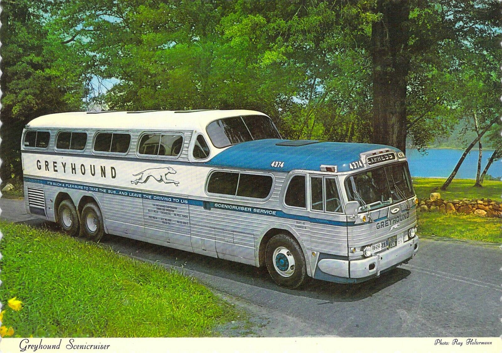 1961 Greyhound Bus Scenicruiser   Mint 4x6 Postcard Cnt1