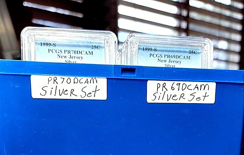 Labor Day Silver Sale-u.s. 1999-s State Sets-pr70 & Pr69dcam- .25c Km# 293a-297a