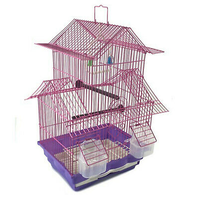 18" Small Parakeet Wire Bird Cage For Finches Canaries Hanging Travel Bird House