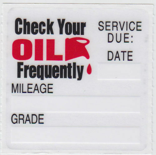 100 Static Cling Oil Change Reminder Stickers Decals  Free Fast Shipping Ocs-100