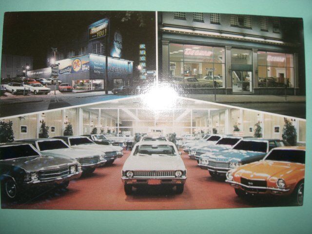 Degan Chevrolet  Car Dealer Dealership Auto 1960's Philadelphia Postcard