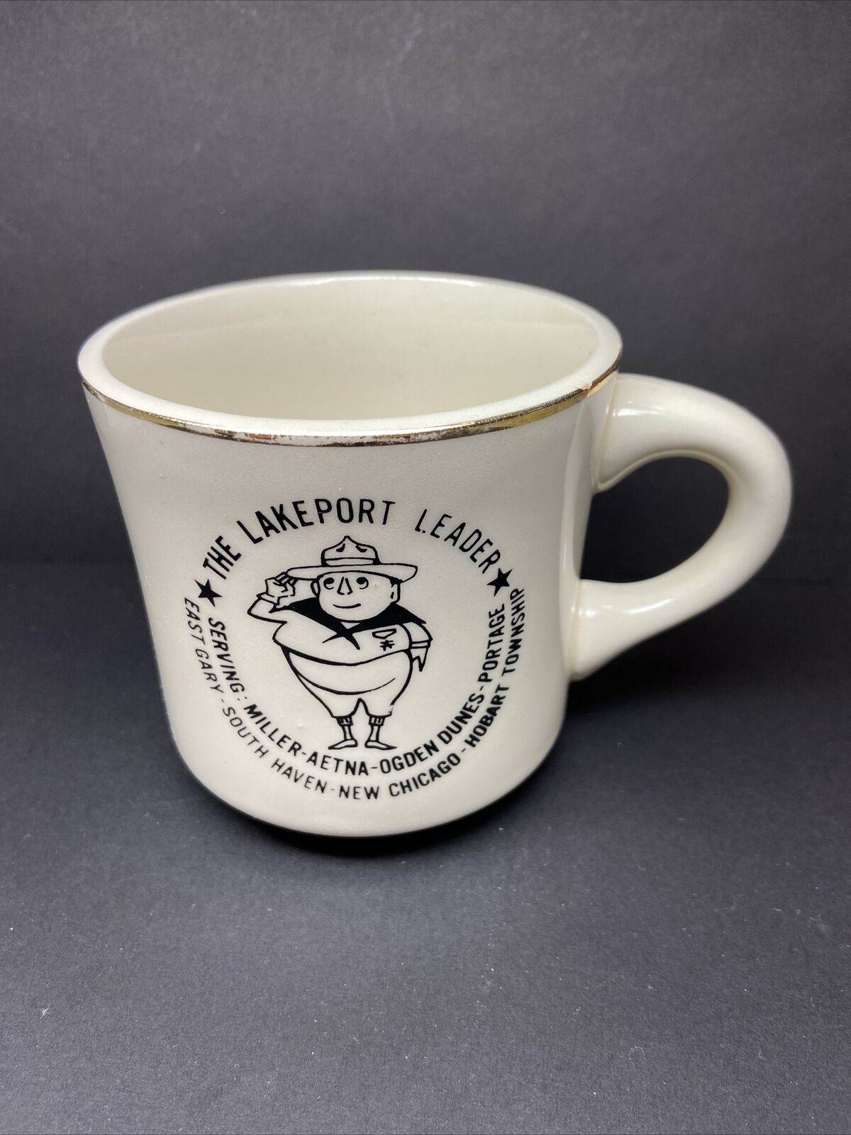 Vintage Bsa Boy Scout Lakeport Leader Mug Coffee Cup East Gary Miller In Indiana