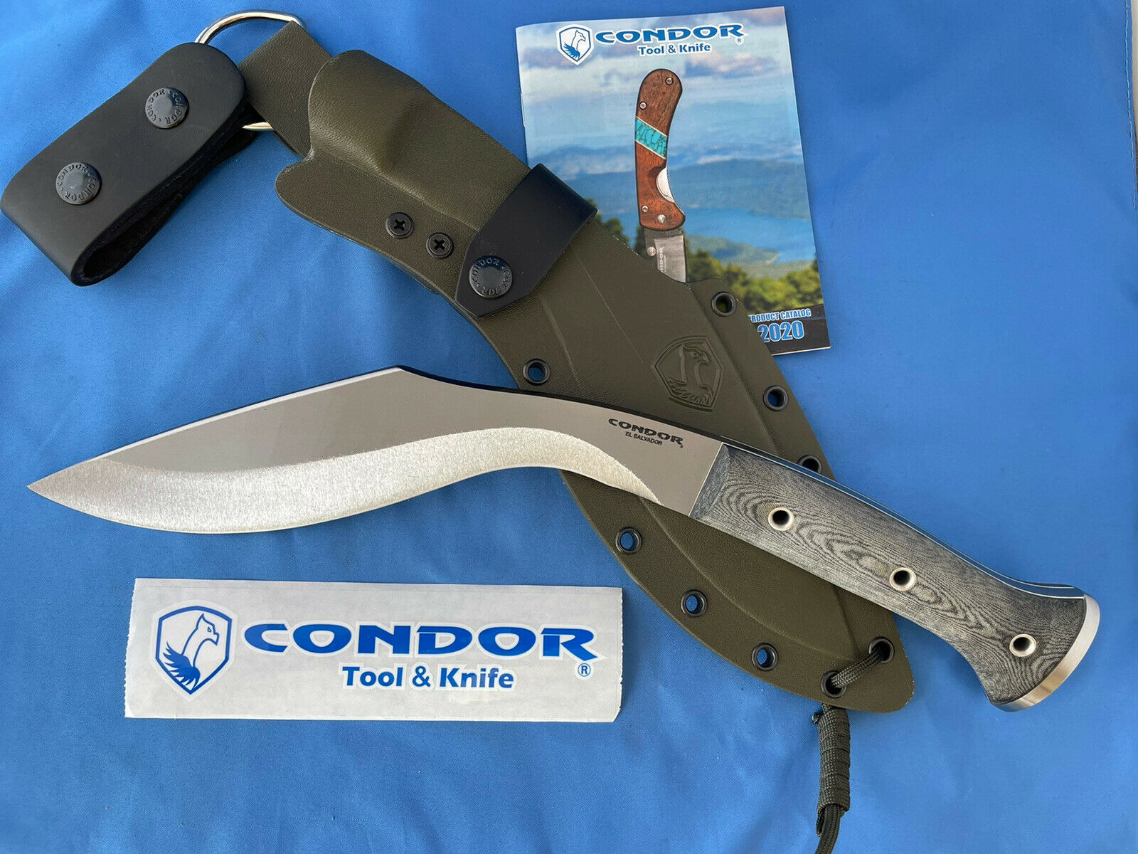 Condor Ctk1812-10 K-tact Kukri Knife Micarta Army Green Kydex Sheath 1075 Carbon