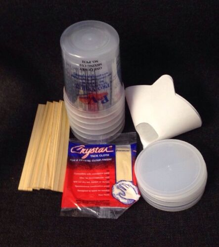 Paint Refinishing Kit: Mixing Cups With Lids,strainers,paint Sticks,tack Cloth