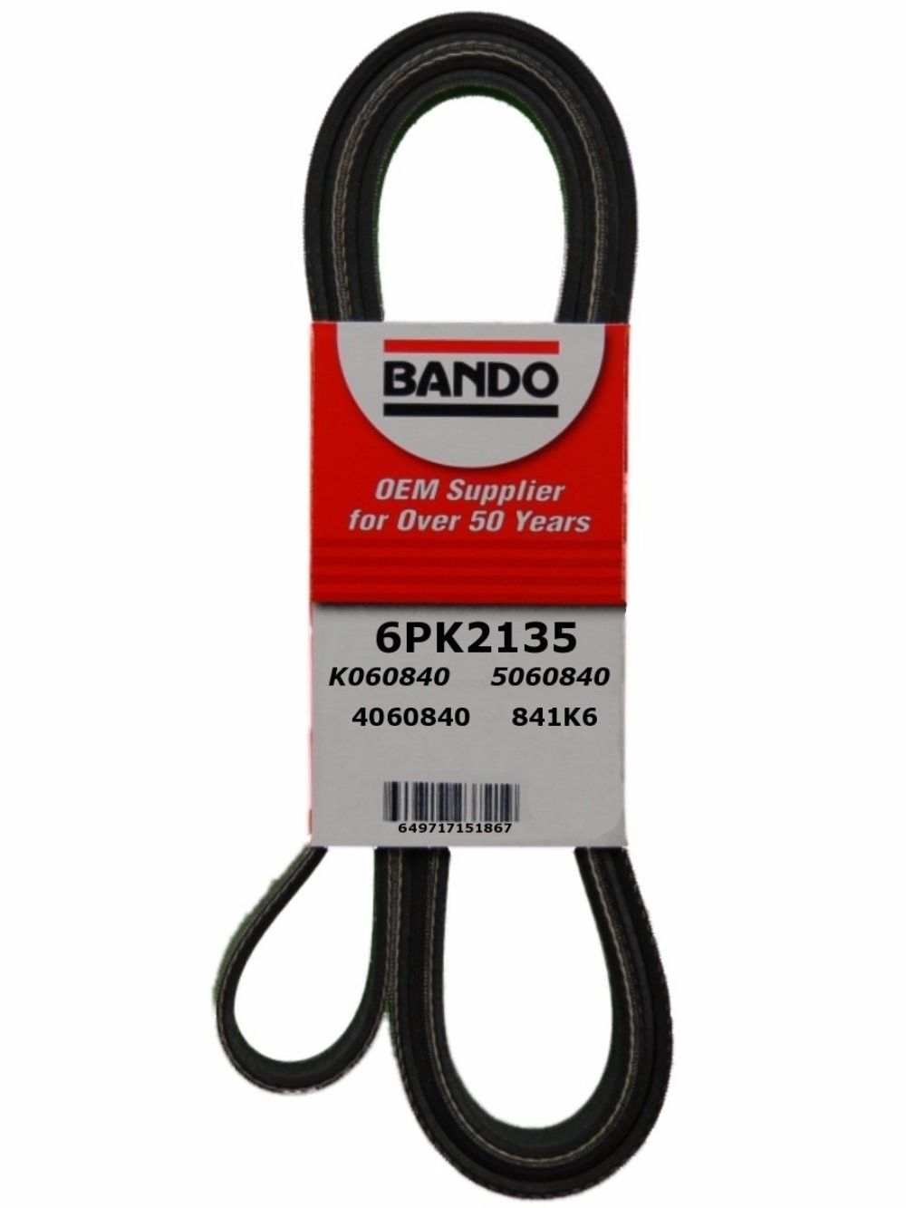 Bando 6pk2135 Serpentine Belt Fit Acura 3.2l 3.5l 3.7l V-6, Honda 3.0l 3.5l V6+