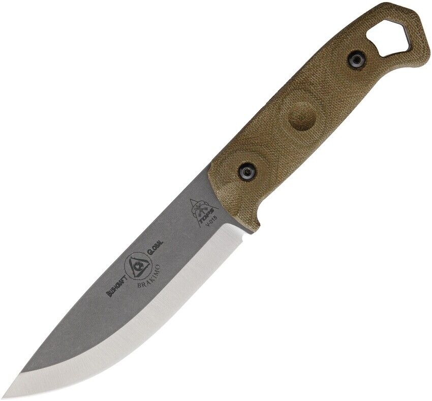 Tops Brak01 Brakimo Fixed Blade Survival Knife Scandi Grind + Sheath