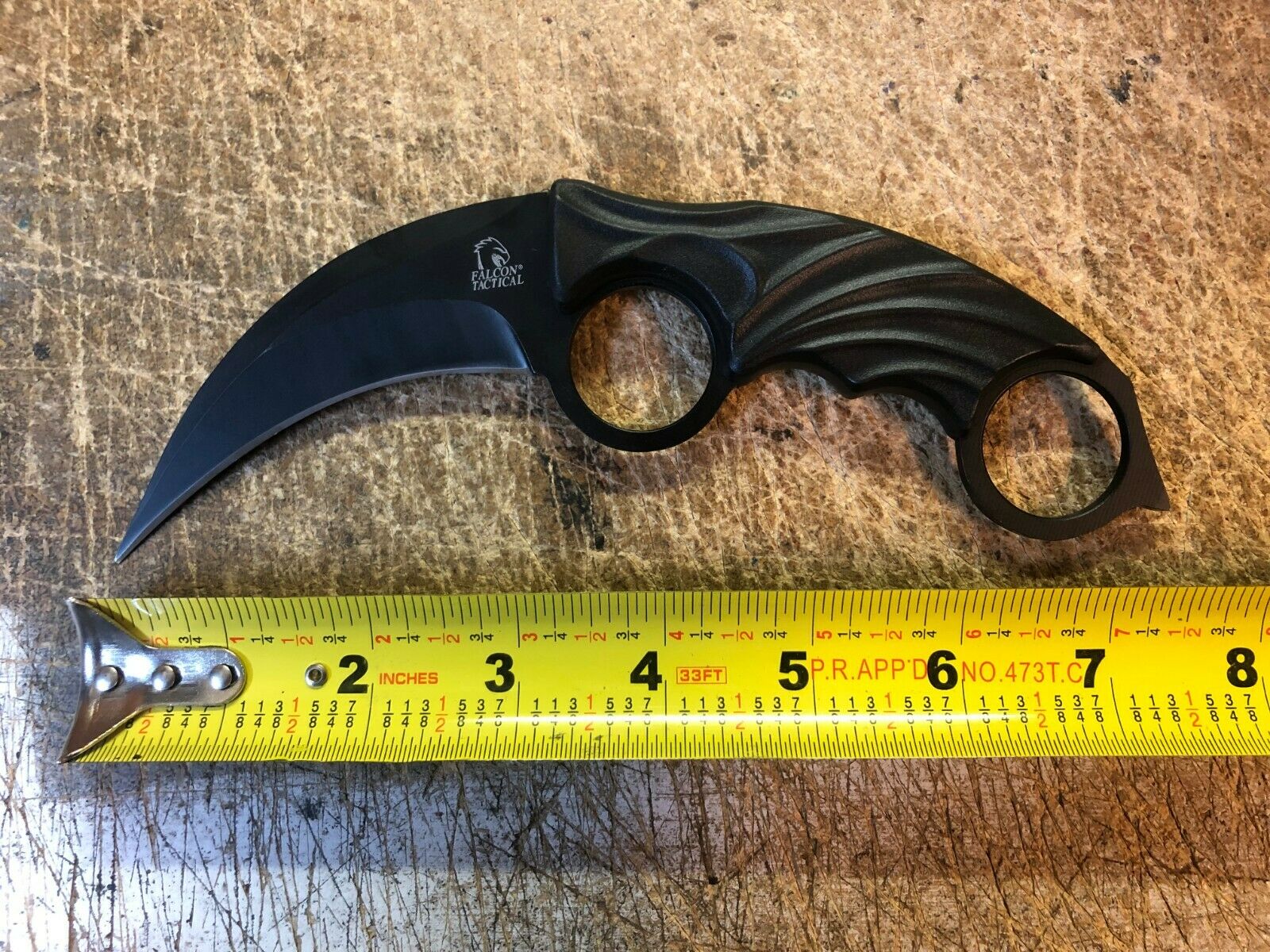 Falcon Tactical Karambit 2.0 Knife Knives Black Blade Rip Knuckle Claw Sheath
