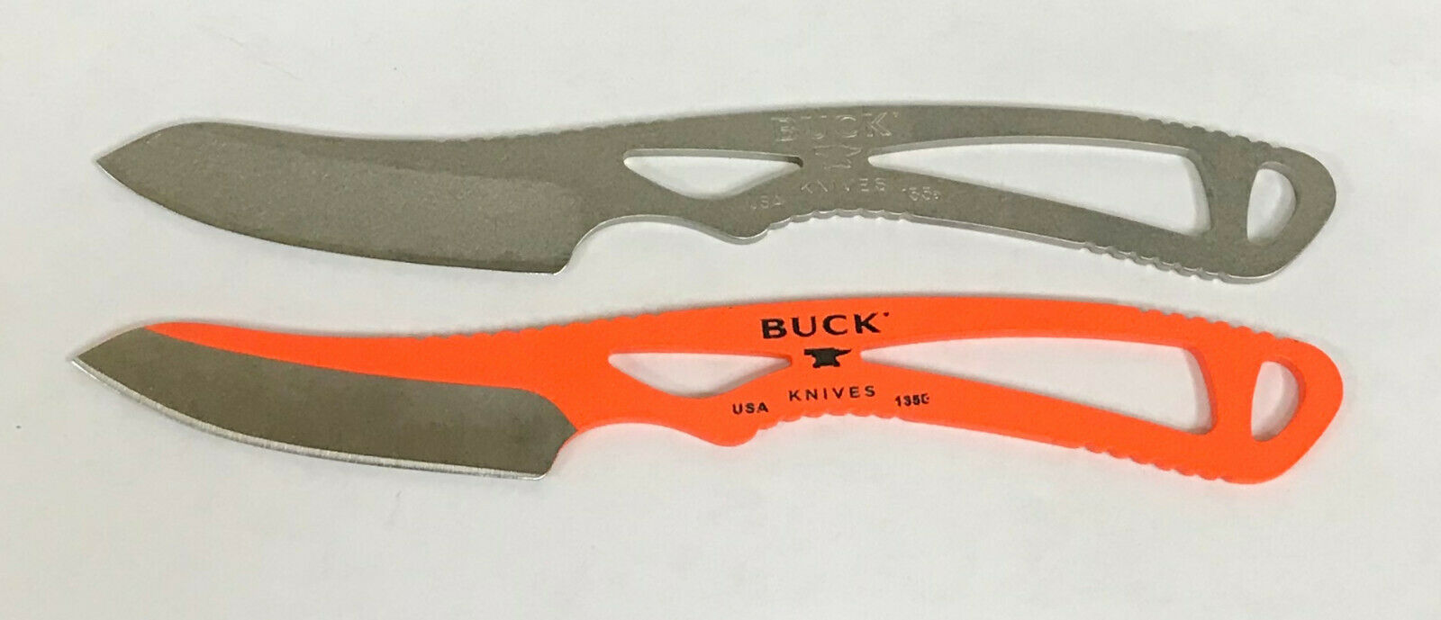 Buck Knives Paklite Caper Knife W/ Sheath Orange Black Traction Fixed Blade