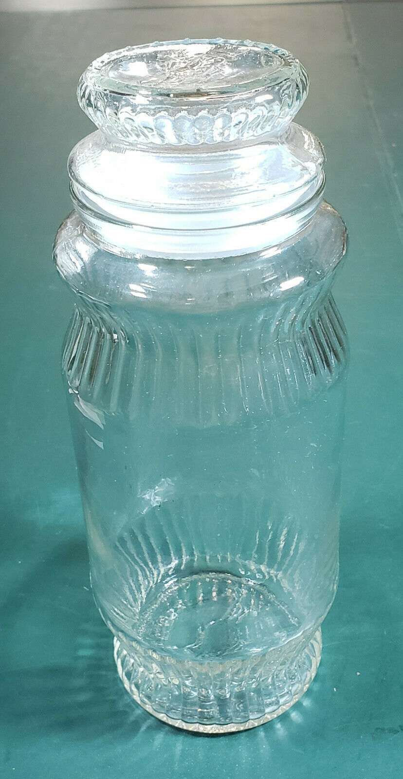 Vintage Mr. Peanuts Glass Jar Canister Ribbed Anchor Hocking 1979 Planters Nuts