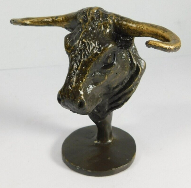 Brass Bull Head On Stand 4" Tall